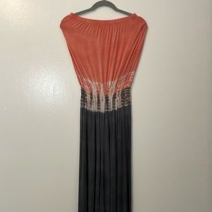 Heyhun medium tie dye orange and gray jumpsuit 95% viscose 5% spandex